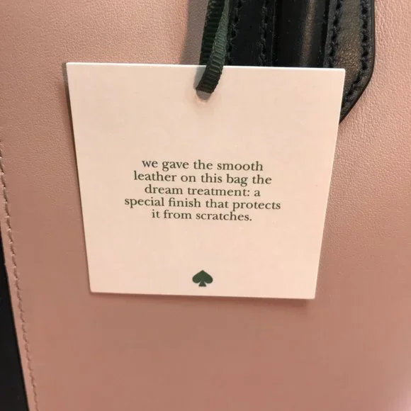 ***SALE***NWT Kate Spade Nicole Pink & Black Leather Bicolor Tote/Crossbody Bag - Picture 8 of 9